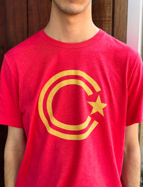 C-Star Tee - Yellow & Heather Red