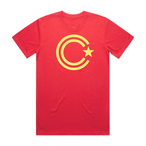 C-Star Tee - Yellow & Heather Red